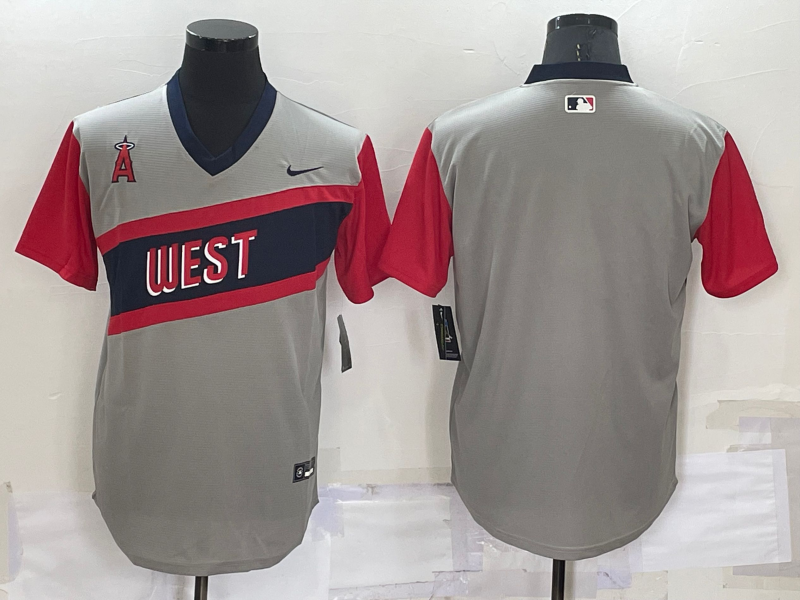Men's Los Angeles Angels Gray Blank Jersey